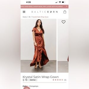 BRIDESMAID Baltic Born Krystal Satin Wrap